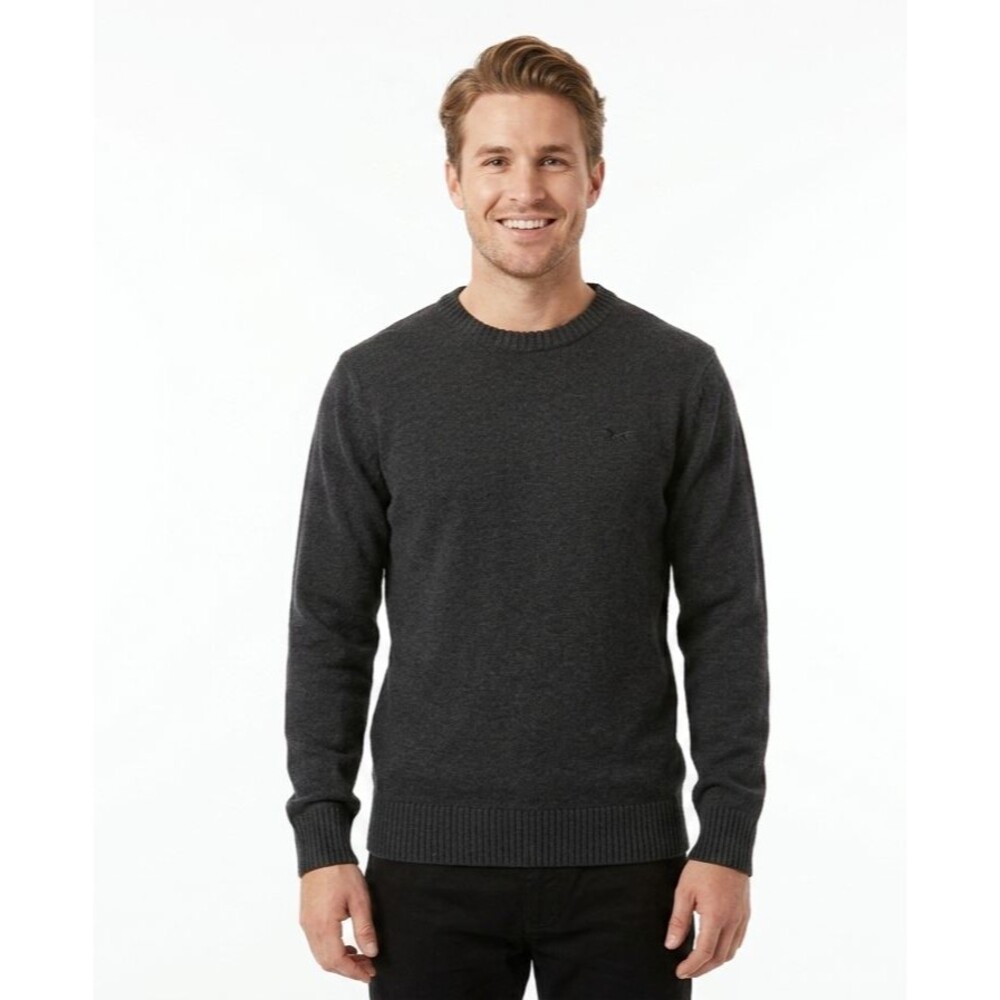 Rodd & Gunn Gunn Crew Neck Sweater Mens Medium Charcoal Grey 100% Cotton EUC